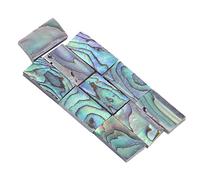 Walfront 10 Pezzi Intarsio di Conchiglia di Abalone Strisce di Abalone Colorate per Intarsio di Chitarra e Fai-da-te Lucidato su un Lato e Fori di Conchiglia Reali Sul Retro 13mm*8mm*2mm