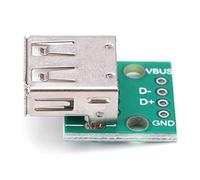 Walfront 10Pcs Adattatore USB-A femmina a DIP, A breakout board 2,54 mm, Connettore USB a tipo di A per DIY