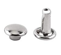 Walfront 100 Set Doppio Cappuccio Rivetto Arrotondamenti Rivetti Metallo Borchie Rapidi Kit 6 × 8mm per Riparazioni Artigianali in Pelle(Silver)
