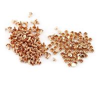 Walfront 100 Set Doppio Cappuccio Rivetto per Cuoio Artigianale Riparazioni Decorazione Doppio Tappo Rivetto Tubolare Metallo Borchie Kit 6 × 8mm per DIY Borsa Scarpe Riparazioni(Oro)
