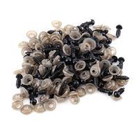 Walfront 100pz 6mm Occhi di Sicurezza Nero Bambola Occhi di Sicurezza Occhi di Plastic con Rondella per Orsacchiotti Giocattoli di Feltro(6mm)
