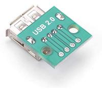 Walfront 10Pcs Adattatore USB-A femmina a DIP, A breakout board 2,54 mm, Connettore USB a tipo di A per DIY