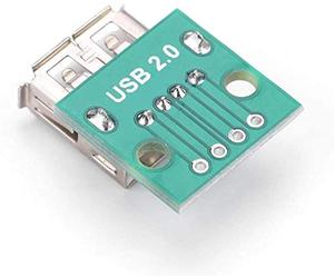 Walfront 10Pcs Adattatore USB-A femmina a DIP, A breakout board 2,54 mm, Connettore USB a tipo di A per DIY