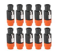 Walfront 10PCS Connettore per Altoparlanti Audio, Connettore Cavo Speakon Plug C-NL4FC Connettore Audio/Video Impermeabile a 4 Pin(arancia)