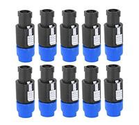 Walfront 10PCS Connettore per Altoparlanti Audio, Connettore Cavo Speakon Plug C-NL4FC Connettore Audio/Video Impermeabile a 4 Pin(Blu)