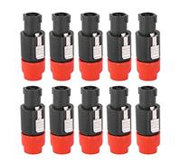 Walfront 10PCS Connettore per Altoparlanti Audio Connettore Cavo Speakon Plug C-NL4FC Connettore Audio/Video Impermeabile a 4 Pin(Rosso)
