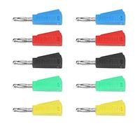 Walfront 10Pcs P3002 Spina a Banana ad Altoparlante Nichelato 4 mm, Sonda di Test del Connettore Impilabile