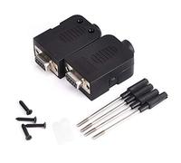 Walfront 2 connettori DB9 9 pin, tipo vite seriale a terminale femmina adattatore con custodia (adattatore seriale seriale)