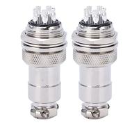 Walfront 2 PCS Connettore per Presa Aeronautica Connettore in Lega di Zinco Aeronautico in Rame Placcato in Argento con Adattatore Elettronico per Comunicazioni Stabile Impermeabile (#4)