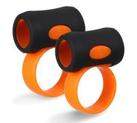 Walfront 2PCS Bacchette Grip Controller Morsetto Antiscivolo Anello per Dito Bacchette Ausiliarie Grip Accessori con Sordine per Tamburo per Batterista Principiante (nero e arancione)