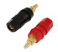 Walfront 4 Pezzi Connettore a Spina Banana Altoparlante Binding Post Amplificatore Terminal Binding Post per Banana Rosso Nero 5mm