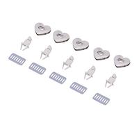 Walfront 5 Set di Chiusure Metalliche a Forma di Cuore Prodotti Artigianalmente con Chiusura a Perno per Borse Cinture e Accessori Misura di 12 * 22mm Argento