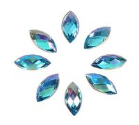 Walfront 500 Pezzi Occhio di Cavallo, Rhinestones Diamante, Acrilico dell'occhio del Cavallo, Perline di Cucito Fantasia Ovale Lucido 7 × 15 mm per Decorazioni artigi(Light