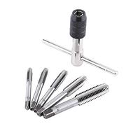 Walfront 6 Pz/Set Chiave Giramaschio a Vite Metrica e Tappo a Forma di T e Set Utensili Manuali per il Taglio Filettatura
