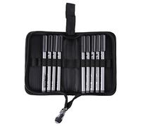 Walfront 9Pz Nero Pigment Liner Impermeabile Micro-Penna di Linea della Pittura 0,05/0,1/0,2/0,3/0,4/0,5/0,6/0,8mm + Pennello con Portapenne Sacchetto della Penna