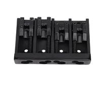 Walfront Assemblaggio Ponte a 4 Corde per Basso Selle in Lega di Zinco Completamente Regolabili per Intonazione e Altezza con Chiave Esagonale per Sostituzione Basso Elettrico Jazz Bass (BLACK)