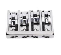 Walfront Assemblaggio Ponte a 4 Corde per Basso Selle in Lega di Zinco Completamente Regolabili per Intonazione e Altezza con Chiave Esagonale per Sostituzione Basso Elettrico Jazz Bass (SILVER)