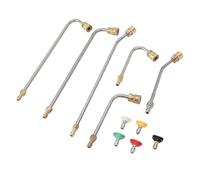 Walfront Bacchetta di Prolunga per Idropulitrice Set di Ugelli per Bacchetta di Prolunga per per Idropulitrice in Acciaio Inossidabile 30° 90° 120° Asta Curva 4000 PSI