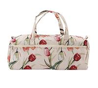 Walfront Borsa Organizer per Lavoro a Maglia per Ferri e Gomitoli Squisita Pratica Ideale per Riporre i Ferri e Gli Accessori per il Cucito Jacquard Rosa