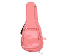 Walfront Borsa per Chitarra in Tessuto Oxford da 23 Minuti Borsa per il Trasporto di Ukulele con Tasca Trasparente per Strumenti Musicali Zaino per Viaggiatori (PINK)