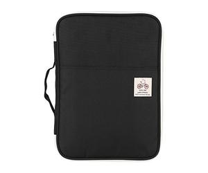 Walfront Borsa porta documenti impermeabile A4 multifunzionale, borsa organizer per portfolio con cerniera, impermeabile Oxford, organizer per attrezzatura da viaggio (nero)