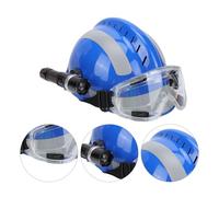 Walfront Casco di Salvataggio con Lampada Frontale PC Casco di Sicurezza Antincendio di Emergenza Vestibilità Regolabile Striscia Riflettente Assorbimento degli Urti per Nave Mineraria Edile