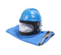 WALFRONT Casco per Sabbiatura in Gomma ABS Casco Protettivo in Materiale Antiurto con Cappuccio a Scialle Set per Sabbiatura per Verniciatura a Spruzzo Industria Chimica