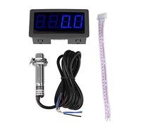 Walfront Contatore Elettronico Contatori A4 Cifre Digitali di Precisione Contaimpulsi Digitale con Display a LED E Sensore di Prossimità Hall Npn(Blu)