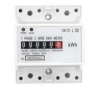 Walfront Contatore Energia Elettrica, 220V/230V 10-40A, Guida DIN Contascatti Elettrico Monofase, 2 Fili 4P Misuratore di Consumo Elettrico