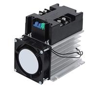 Walfront Controllore Soft Start 220VAC, Accessorio di Controllo Industriale, Fondo in Alluminio per Motore Monofase/Bifase, Modulo di Avviamento Motore, Frequenza 50-60Hz(Module + Radiator)