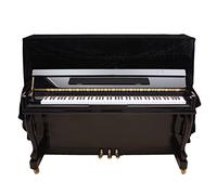 Walfront Copertura per Pianoforte Verticale Pleuche Copertura Completa per Pianoforte 62 X 17 X 44 Pollici Protezione Antipolvere Frontale Divisa in Morbido Tessuto per Pianisti da Studio in Aula