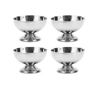 Walfront Coppe per Gelato in Acciaio Inossidabile da 4 Pezzi con Forchette per Insalata, Dessert, Snack, Ciotole per Budino Durevoli con Fondo Stabile per Feste in Casa