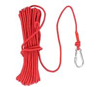 Walfront Corda di Nylon di Pesca del Magnete 20m, Corda ad Alta Resistenza di Sicurezza della Corda della Treccia di Pesca di Trazione Forte Caccia al Tesoro Corda di Salvataggio con Moschettone