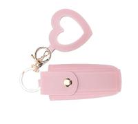 Walfront Custodia per Rossetto, Porta Rossetto in Pelle PU con Custodia Portatile a Specchio per Donna, Organizer Portachiavi per Viaggi e Uso Quotidiano (PINK)