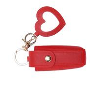 Walfront Custodia per Rossetto, Porta Rossetto in Pelle PU con Custodia Portatile a Specchio per Donna, Organizer Portachiavi per Viaggi e Uso Quotidiano (rosso)