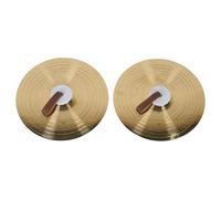 Walfront Cymbals da 2 Pcs in Lega da 14 Pollici Piatti di Batteria con Cinturini in Pelle di Finger Migliorano L'espressione per le Bande Studentesche Rock Jazz Pratica