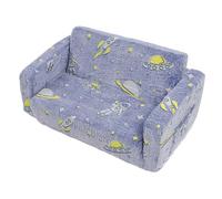 Walfront Divano di Velluto Dell'illuminazione Al Buio nel Design del Velluto Scuro con un Design a Doppia Posizione per i Giovani Lettori (BLUE)