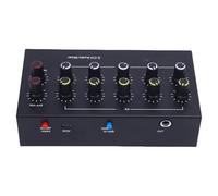 Walfront Espansore di Ingresso dello Strumento per Microfono a Miscelatore Audio da 5ch con Indicatore di Shell in Lega di Alluminio Riverbero Console Audio di Ricarica per Altoparlanti