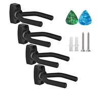 Walfront Ganci per Chitarra da 4 Pezzi, Supporto per Chitarra in Metallo con Copertura in Spugna, Supporto a Parete per Acustica Elettrica e Ukulele