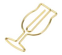 Walfront Graziose Graffette a Forma di Calice, Materiale Metallico, Divertenti Segnalibri per Ufficio e Scuola, 10 Clamp/Holder Placcate Oro per gli Amanti dei Libri