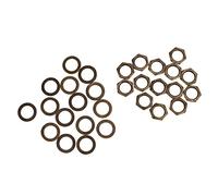 Walfront Kit Rondelle per Dadi per Chitarra, Materiale Metallico, 14 Dadi e Rondelle, Filettatura Femmina M9 per Attrezzatura per Chitarra Elettrica e Basso (Bronzo)