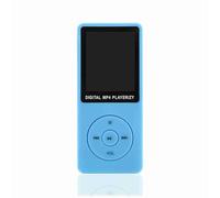 Walfront Lettore MP4 da 32 GB, Lettore Digitale Portatile ABS con Schermo TFT da 1,8 Pollici, Altoparlante Integrato, Registrazione Radio FM, Pulsanti a Sfioramento, per Viaggi di Apprendimento (BLUE)