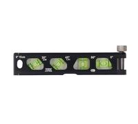 Walfront Livella a Siluro Mini Righello Magnetico Ad Alta Precisione, Scala 6 Pollici a 15 Cm, Nero, 4 Bolle Trasparenti per Misurazioni 0° a 30°, 45° a 90°
