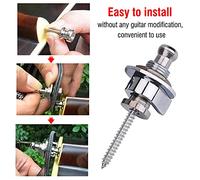 Walfront Lucchetto per Tracolla per Chitarra, Struttura in Metallo, Meccanismo di Bloccaggio Sicuro, per Utenti di Chitarra Elettrica (SILVER)