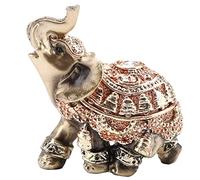 Walfront Lucky Feng Shui Elefante Dorato, Statuetta di Elefante Statua di Elefante Statua per Donne Statuette di Elefante con Tronco in su Statua Scultura Statuetta di Ricchezza