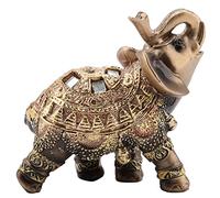 Walfront Lucky Feng Shui Elefante Dorato, Statuetta di Elefante Statua di Elefante Statua per Donne Statuette di Elefante con Tronco in su Statua Scultura Statuetta di Ricchezza