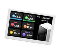 Walfront Mini Schermo USB IPS 5.0 Pollici Risoluzione 800x480 Tipo C Sottoschermo Monitor Dati PC Monitor Temperatura Computer Multifunzionale per (WHITE)