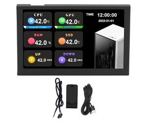 Walfront Mini Schermo USB IPS 5 Pollici Risoluzione 800x480 Sottoschermo HD Tipo C Monitor Dati PC Display Temperatura PC Computer con Connessione Facile per Visualizzazione (BLACK)