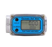 Walfront Misuratore Portata Digitale LCD 1" NPT - Contalitri per Benzina/Gasolio/Cherosene (15-120L/min) Alta Precisione ±1% per Pompe Carburante, Barche e Serbatoi (Blu)