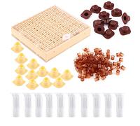 Walfront Nicot Apicoltura Kit Strumento per Apicoltura Scatola di Allevamento delle Api Regine, 110Pz Tazze di Celle, 12Pz Blocchi di Barre e Capsule, 10Pz Coperture di Protezione